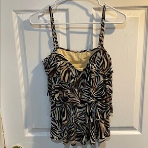 Slimshaper tankini top size 12 animal print